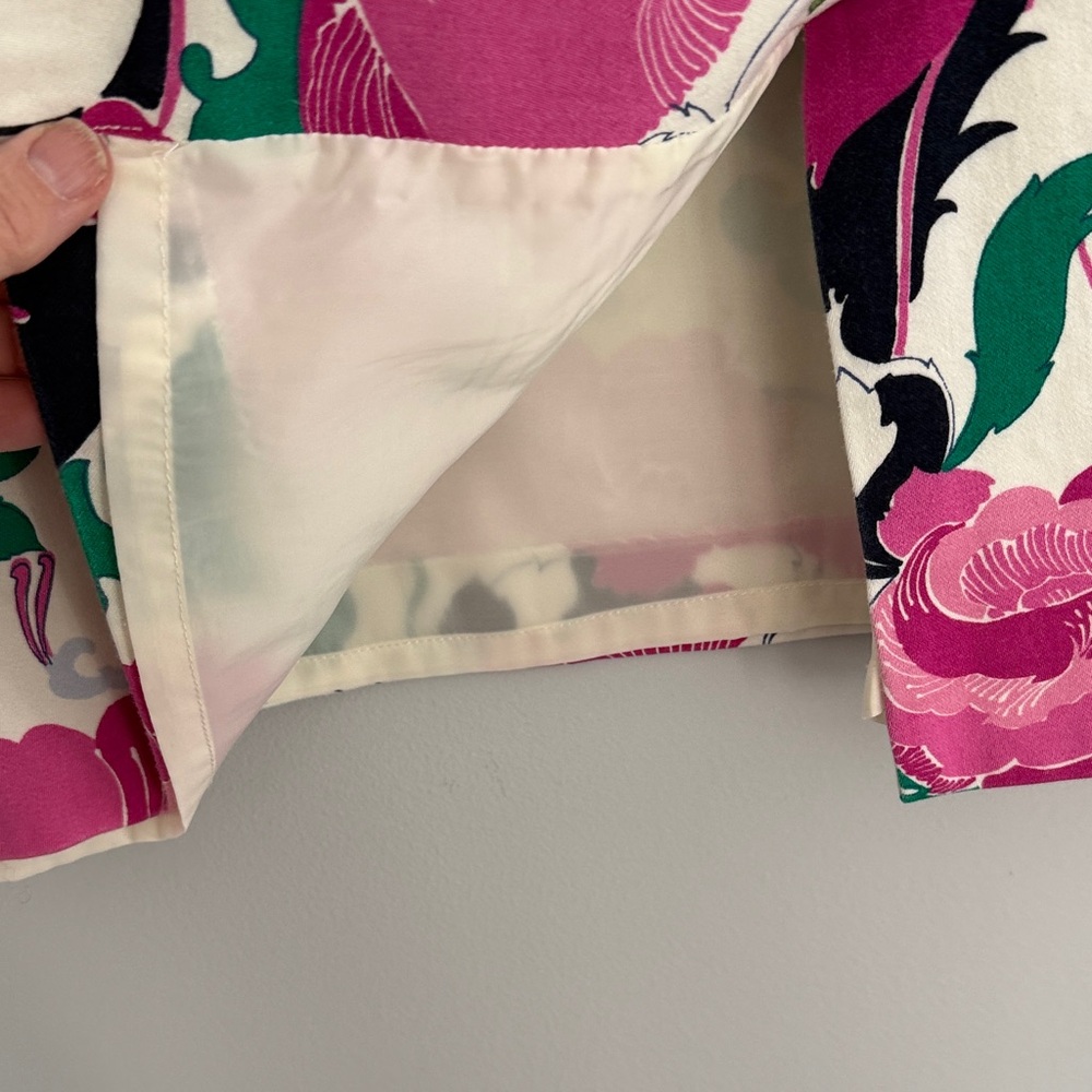 Talbots Pink and Green Floral Pencil Skirt - Picture 6 of 7
